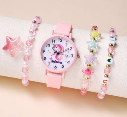 Picture of A06976-1 luminous watch unicorn luminous silicone electronic watch with bracelet 2 pcs/set box