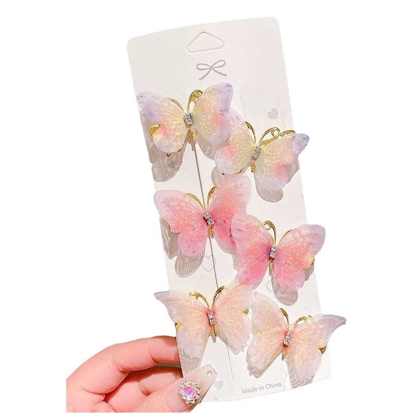 Butterfly hairpin girl princess cute super fairy children's hair accessories headdress wholesale hairpin bangs clip side clip