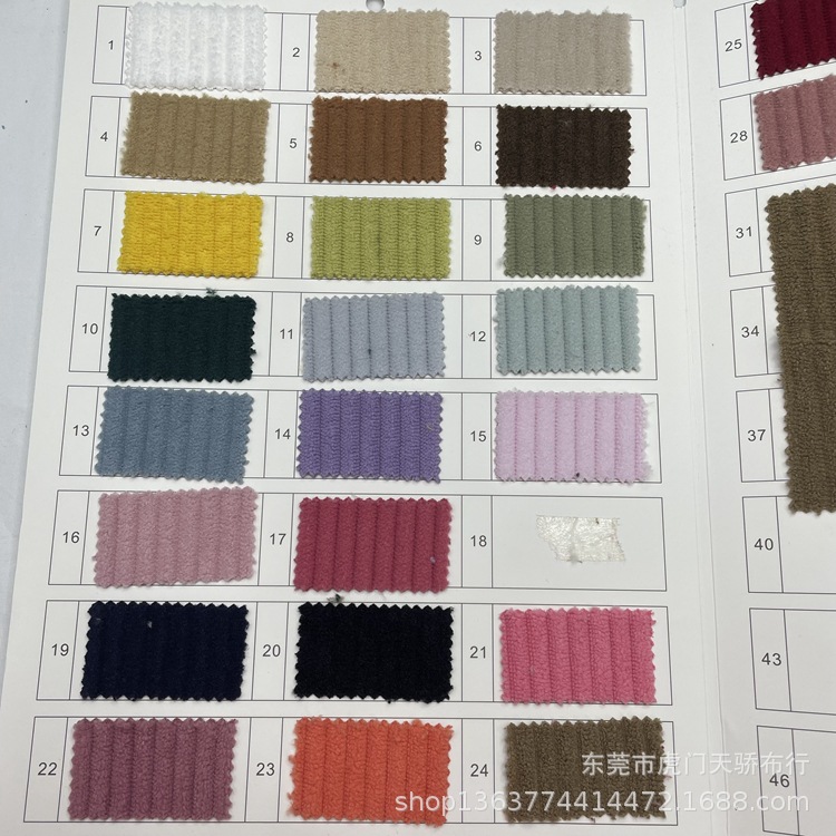 Spot supply of coarse pit corduroy woven polyester 300g high elastic cotton 5 pit corduroy shoe material luggage material