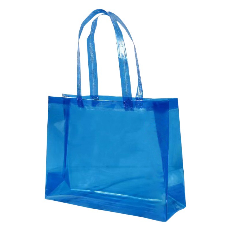 PVC Covered Shoulder Strap Bag Advertising Display Gift Bag Clothing Bag Handbag Printable logo Shopping Tote Bag