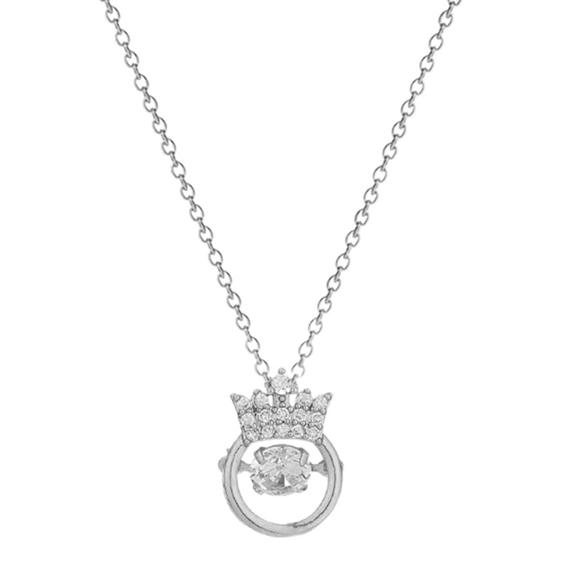 Elegant Light Luxury Smart Necklace Women's Niche Design Crown Pendant Japanese and Korean High-end Fashion Micro-inlaid Clavicle Chain