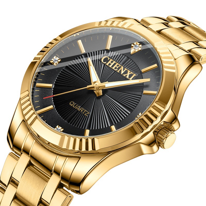 Diamond-embedded Golden Business watch couple watch wholesale men's watch foreign trade cross-border hot selling couple watch