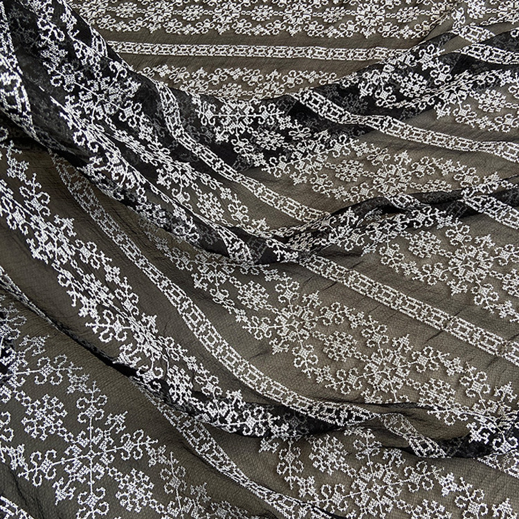 140 wide embroidered silk smooth silk fabric thin and transparent mulberry silk cheongsam fashion dress silk fabric