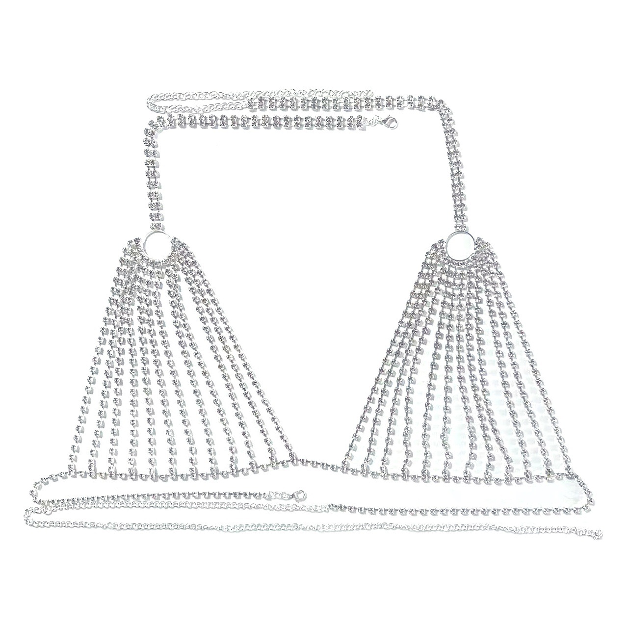 European and American Hot Sexy Rhinestone Bra Chain Luxury Shiny Charming Hollow Diamond Handmade Bra Body Chain Bra
