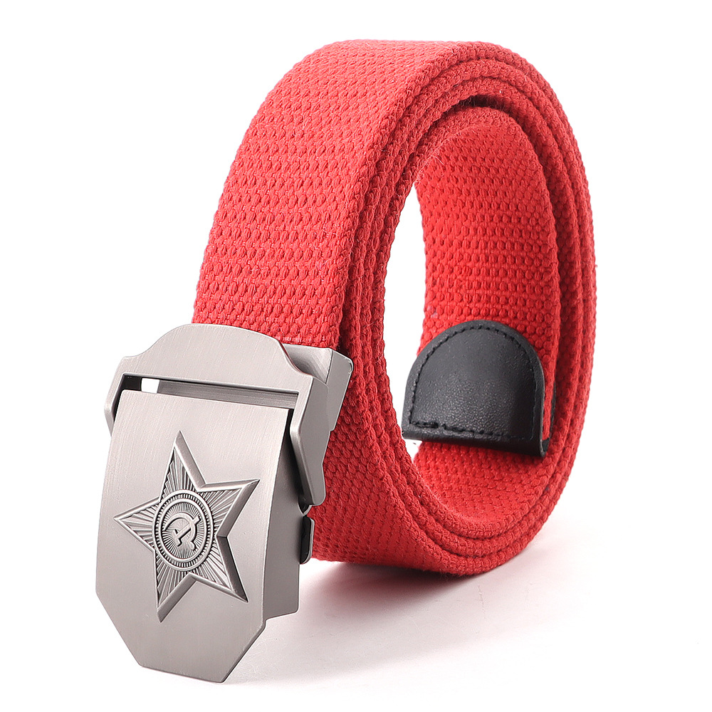 Picture of Soviet Union military emblem canvas belt belt thickened men's outdoor jeans tactical alloy manufacturers wholesale
