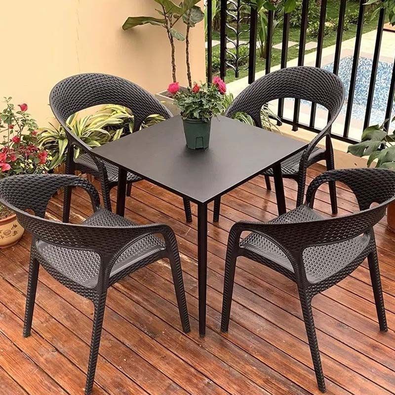 Outdoor Tables and Chairs, Courtyard Balcony Chairs, Imitation Rattan Chairs, Three-Piece Set, Leisure Milk Tea Shop, Outdoor Tables and Chairs, Waterproof and Sunproof