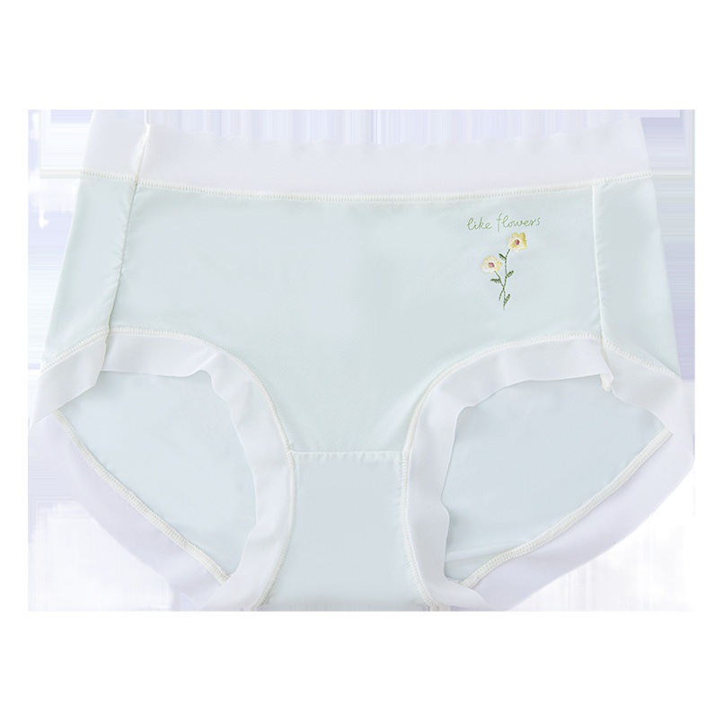 Underwear Women's Ice Silk Traceless Summer Thin Mid-Waist Breathable Pure Cotton Antibacterial Crotch Sexy Girls Briefs