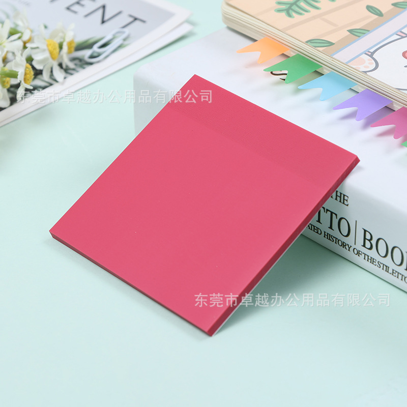 Picture of PET fluorescent notes for students to use key marks to write strong sticky plastic waterproof wrong topic transparent post-it notes