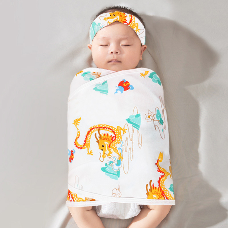 Picture of Baby Anti-Scare Sleeping Bag Spring Autumn and Winter Pure Cotton Newborn Baby Swaddling Towel Wrapping Towel Anti-Scare Sleeping Bag Artifact