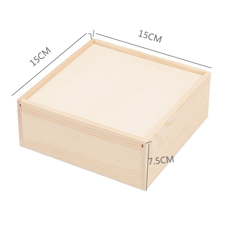 Picture of Draw Classical Empty Box Gift Packaging Box Jewelry Storage Box Wooden Gift Box Accompanying Gift Square Small Wooden Box