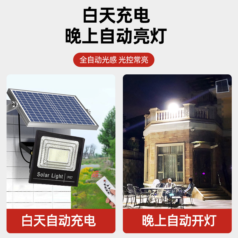 Picture of Solar Lamp Household Cross-Border Outdoor Garden Lamp Photovoltaic Street Lamp Led High Power Floodlight Super Bright Waterproof