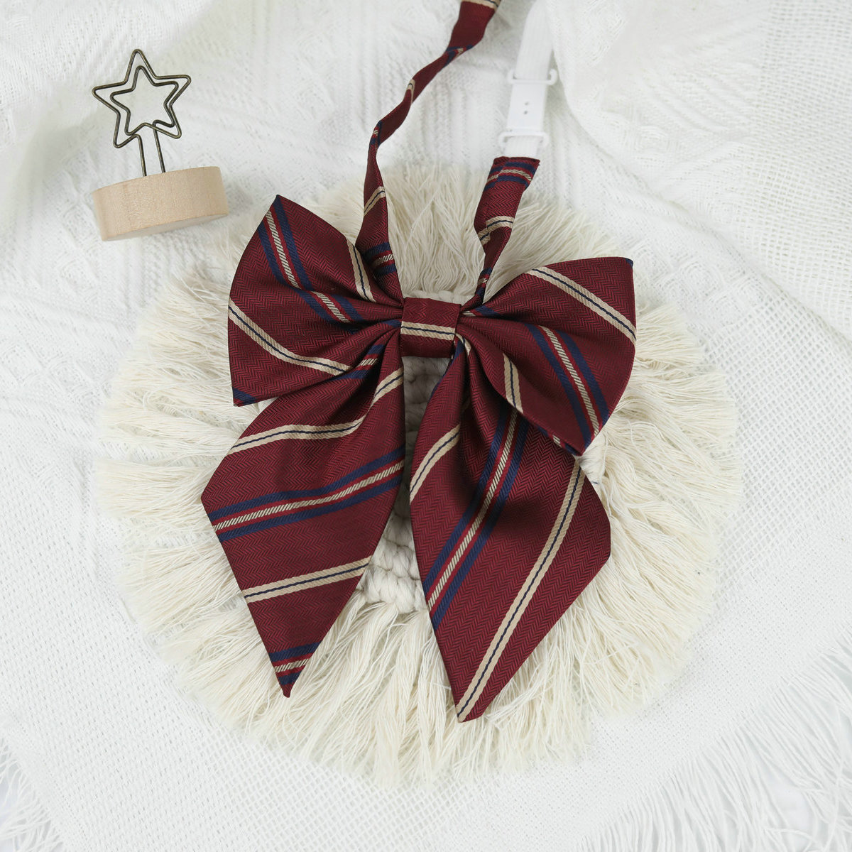 Picture of Jk Japanese Style Uniform Leather-band Free Tie Men's Bow Tie Women's All-match School Style Daily Striped Simple School Uniform