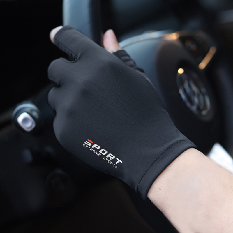 Picture of Ice Silk Gloves for Men and Women, Cycling Sports Fitness Luya Fishing Climbing High Elasticity Comfortable Sweat-Absorbent Sun Protection Gloves