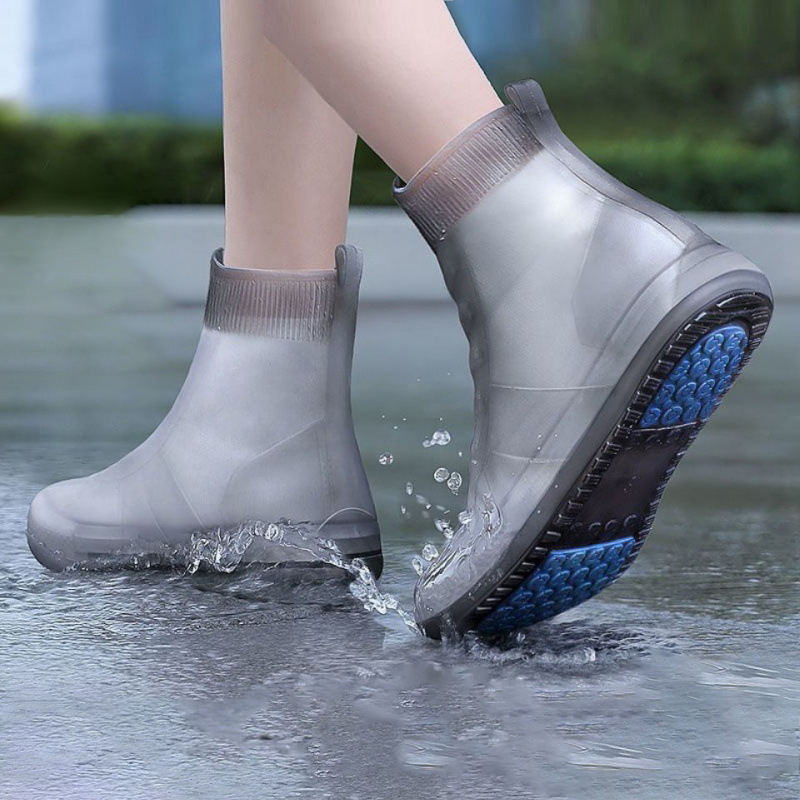 Tpe Shoe Covers Non-Slip Thickeneded Wear-Resistant Soles Rainy Day Rainproof Men's and Women's Rain Shoe Covers Adult Tpe Kidsren's Rain Boots Travel