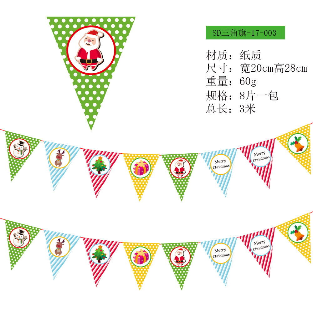 Picture of Christmas Decorations Christmas Pull Flag Hanging Flag Holiday Banner Party Decoration Paper Cartoon Christmas Pull Flower String Flag