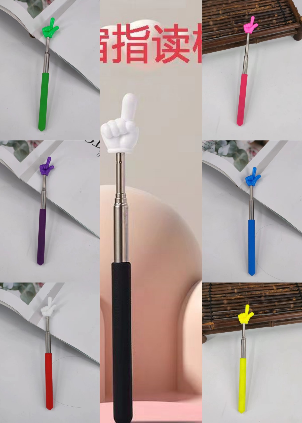 Picture of 60cm retractable finger stick teacher retractable finger reading stick children's reading retractable little finger point reading stick retractable