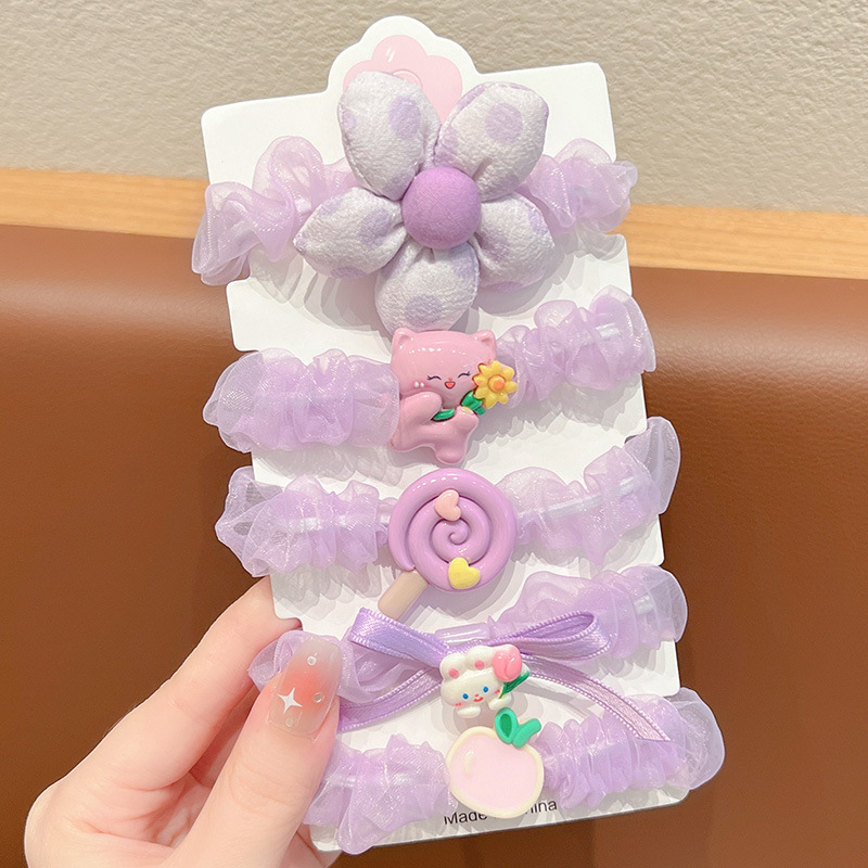 Picture of Summer children's ball head rubber band hair rope new little girl tie head high elastic hair band hair accessories do not hurt hair headdress
