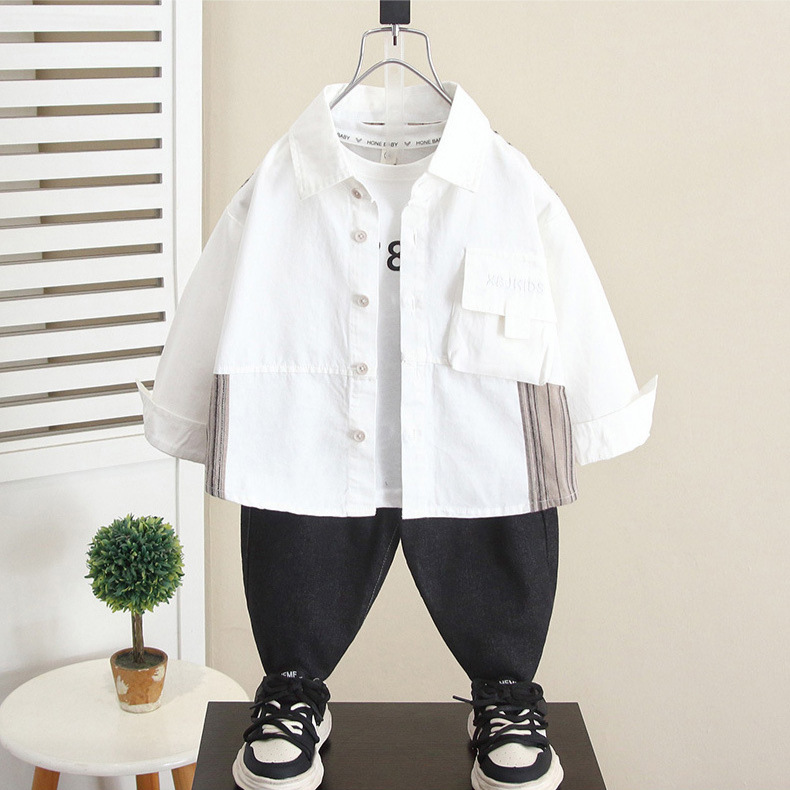 Picture of 6266 Children's Long Sleeve Shirt Spring and Autumn 2024 New Boys' Autumn Styline Shirt Baby's Autumn Clothes