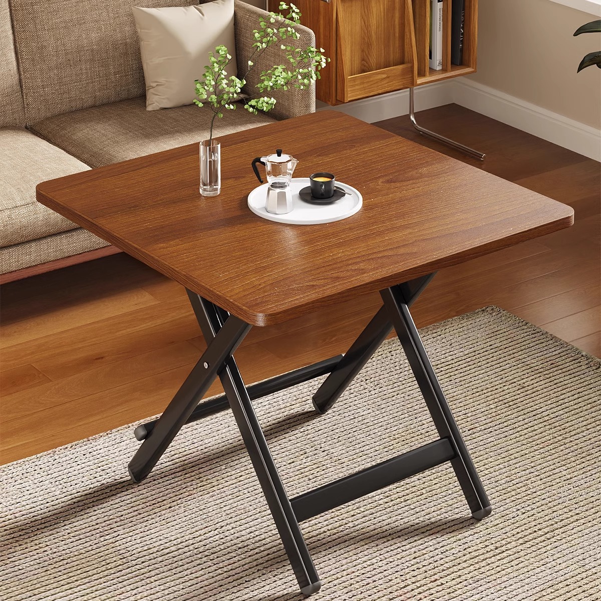Foldable Table Dining Table Household Small Table Simple Round Table Rental House Outdoor Portable Stall Dining Square Table
