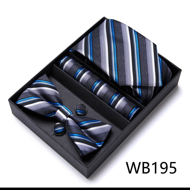 Picture of Men's tie bow tie set gift box 6 sets group tie business formal wedding tie manufacturers wholesale