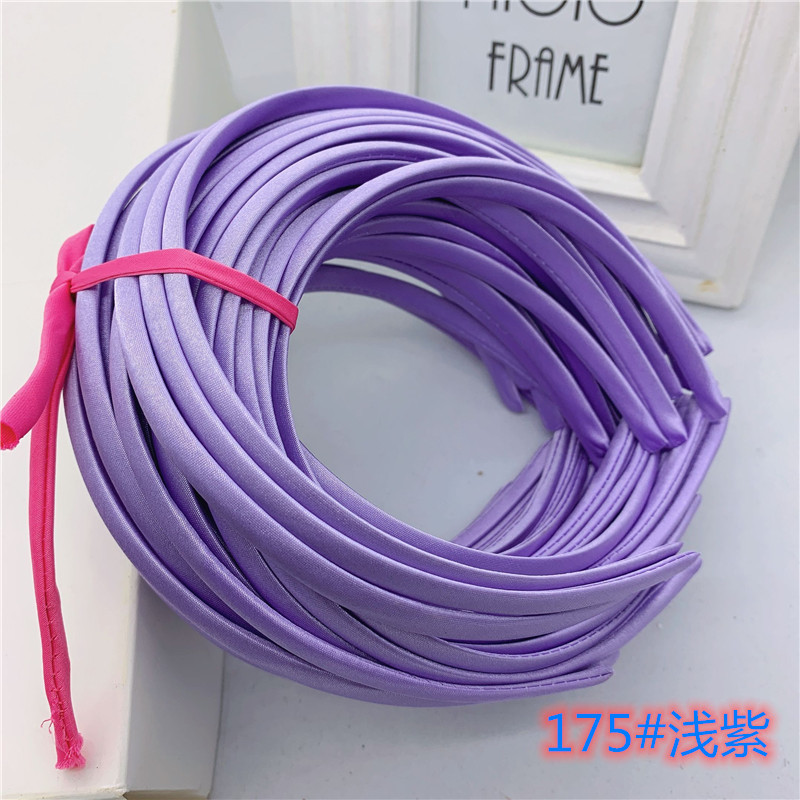 Picture of 10mm Candy-Colored Cloth-Wrapped Thickeneded Headband DIY Hairband Material Hair Accessories 1cm Satin Set Cloth Headband