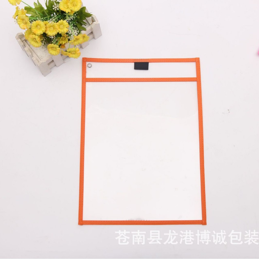 Picture of Factory in stock Early Childhood Education Children Erasable File Bag Sewing PVC Storage Bag A4 Vertical Transparent File Bag