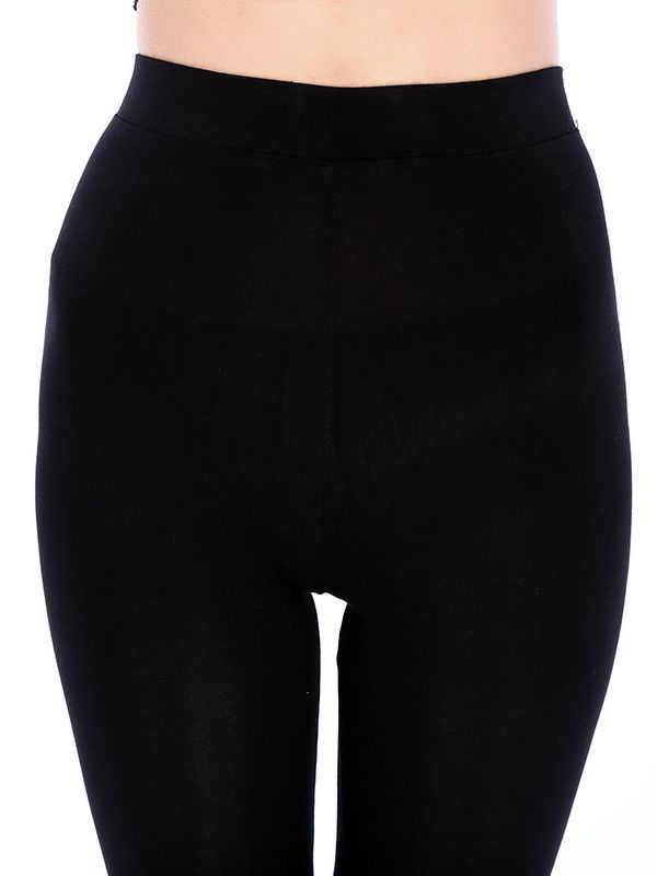 Picture of Black Leggings Women's Spring and Autumn Thin Slim Eight-point Modal Cotton Women's High Waist Elastic Tight Nine-point Summer