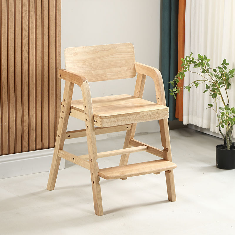 Picture of Children's study chair can be lifted solid wood primary school student chair writing chair adjustable desk chair long chair dining chair