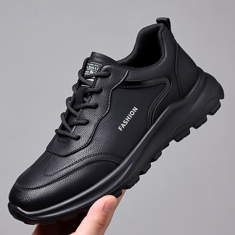 New Casual Men's Shoes, Popular Spring Leather Thick-Soled Cross-Border Trendy Business Comfortable Shoes, Soft-Soled Sports Shoes