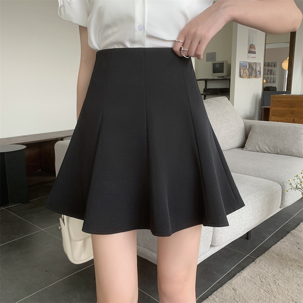 Slimming Suit 2023 Skirt Women's Summer High Waist New plus size Black Pleated Skirt Short Skirt Umbrella Skirt Season A- line Skirt