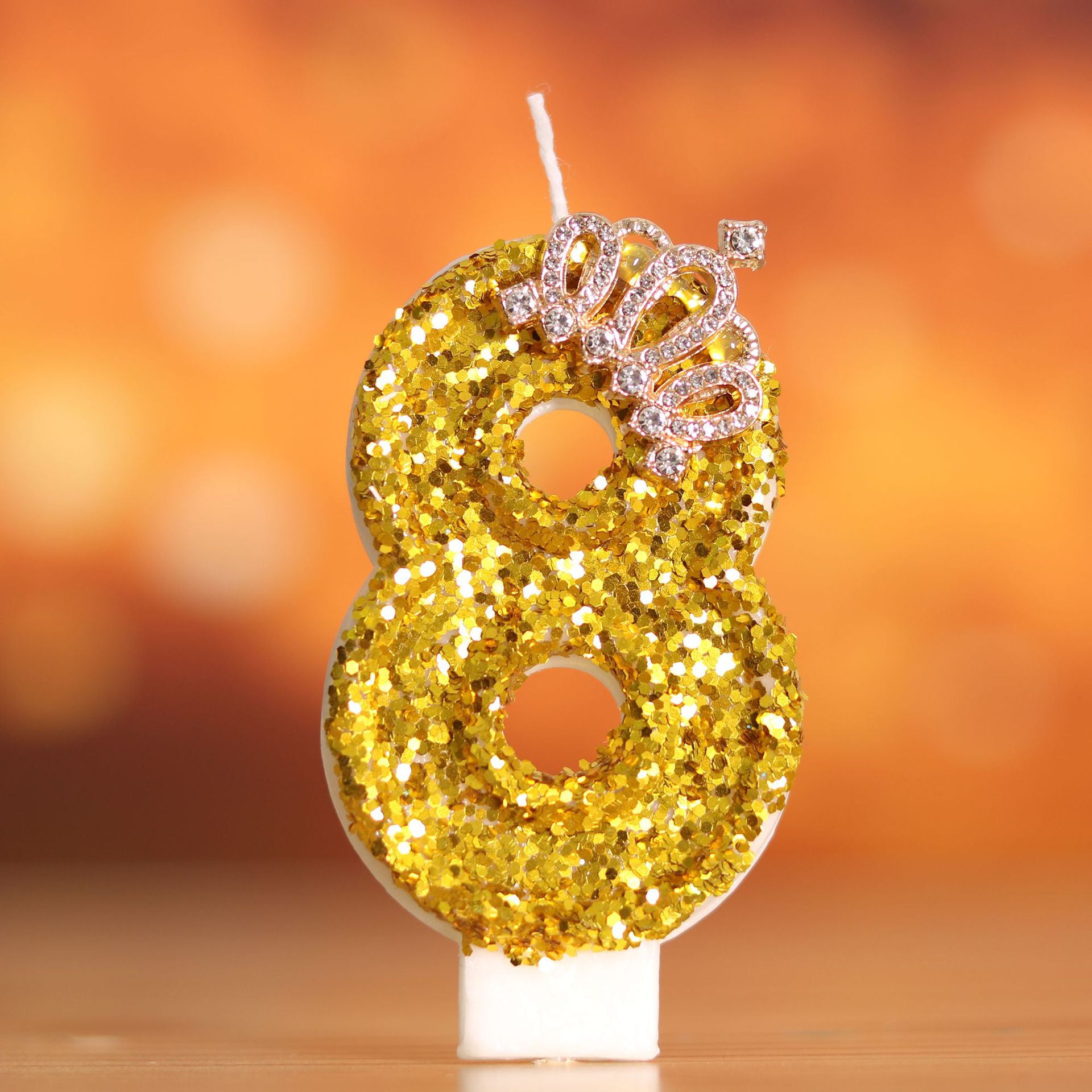 New Digital Birthday Cake with Golden Crown, Cross-Border Temu Amazon Large 3D Candle, Cross-Border Bestseller