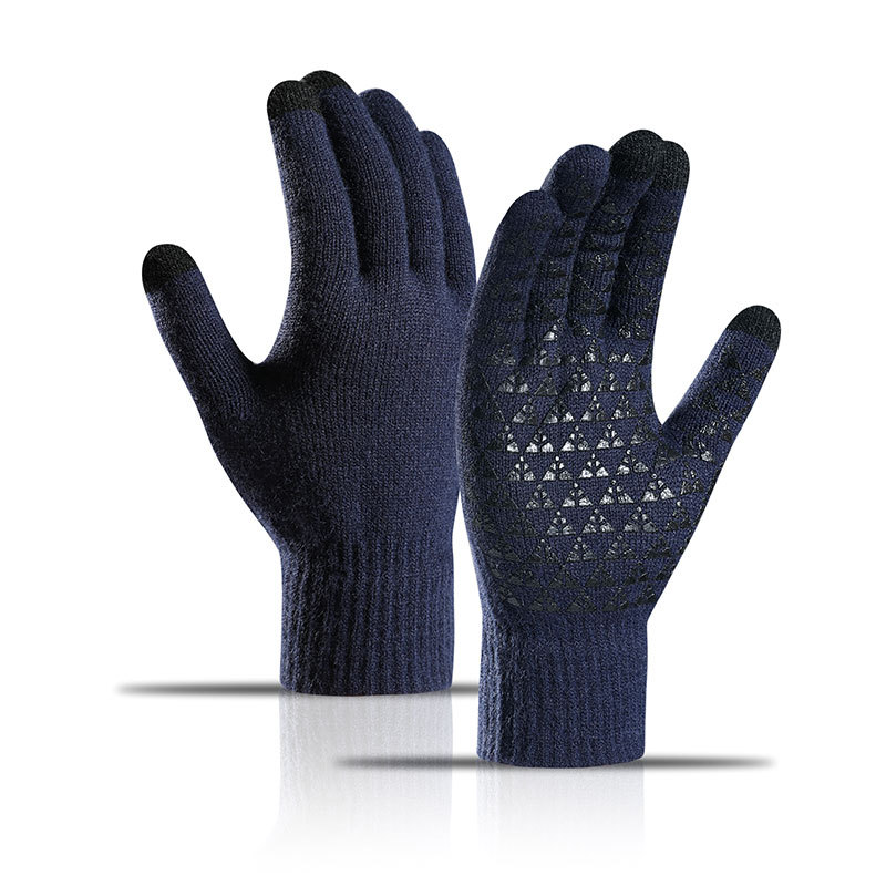Picture of Knitted Gloves Autumn fleece-lined Thickened Touch Screen Knitted Riding Cold-proof Non-slip Offset Printing Winter Warm Gloves