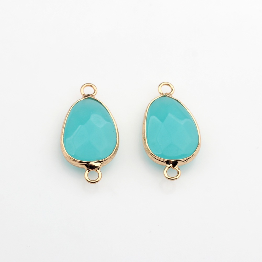Picture of Cross-border hot selling new natural stone pendant copper wrapping cut-shaped double hanging pendant wholesale