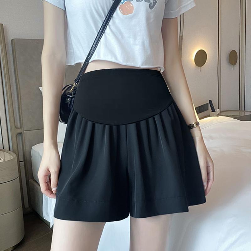 Pregnant Women's Shorts Summer Outer Wear Thin Casual Summer Belly Chiffon Suit Wide Leg Three-point Shorts Safety Pants