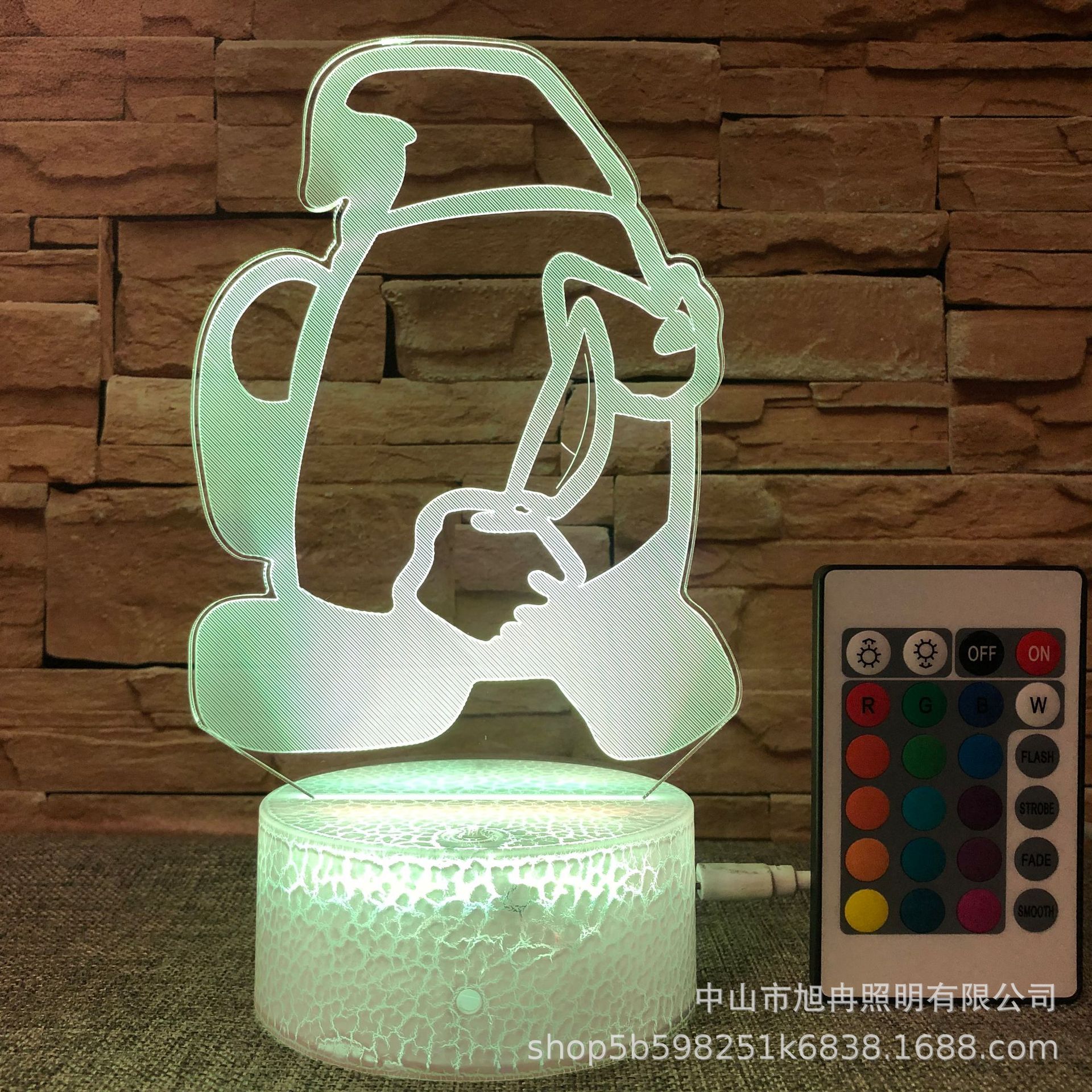 Picture of 3D night light among us crack colorful remote control 16 color gift lamp bedside lamp table lamp