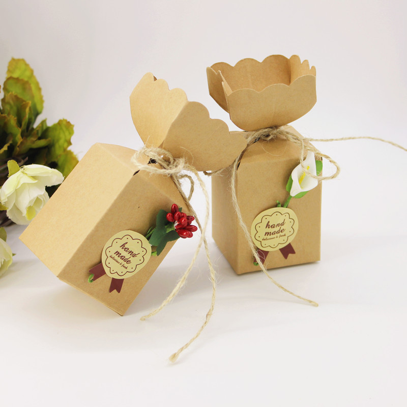 Retro personalized primary color gift box wedding handmade candy packaging bag vase DIY candy box wholesale