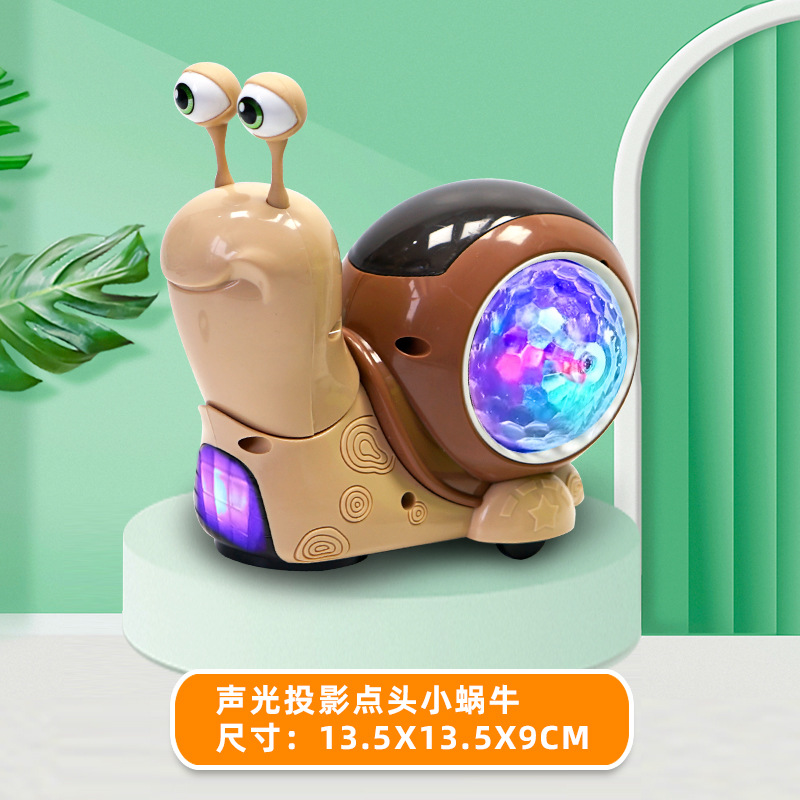 Picture of Electric Universal cartoon projection swing nodding snail car Music lighting stall popular children's toys wholesale