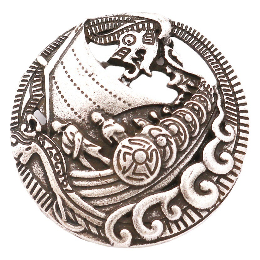 Cross-border explosions Celtic Viking warship brooch pin retro metal brooch European and American fashion jewelry wholesale