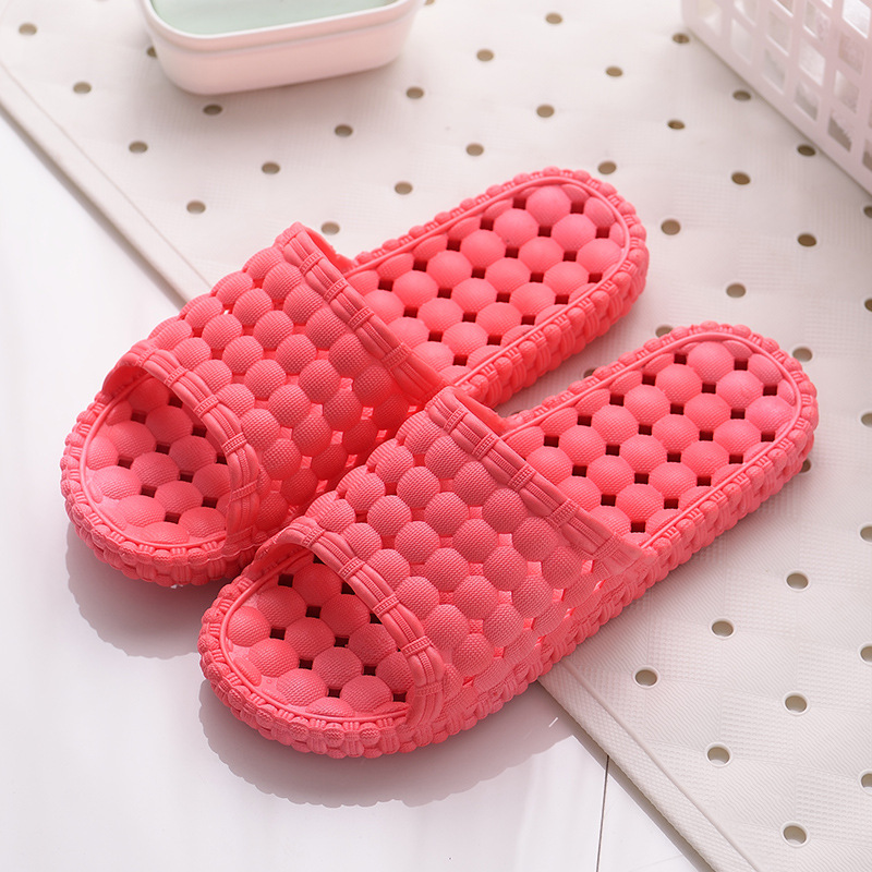 Picture of Summer Bathroom Soft Bottom Slip-on Feeling Slippers Women's Home Indoor Sanitary Hotel Bathing Household Leakage Non-slip Slippers Men's Slippers