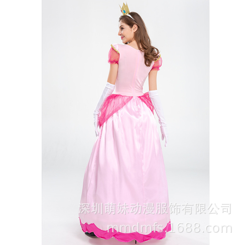 Picture of 2025 New Mario Princess Peach Pink Pricess Stage Outfit Pink Party Queen Dress