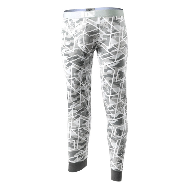 Men's Single-piece Long Johns Thin Cotton Trousers Skin-friendly Comfortable U-shaped Bag Breathable Personalized Leggings for Young Men