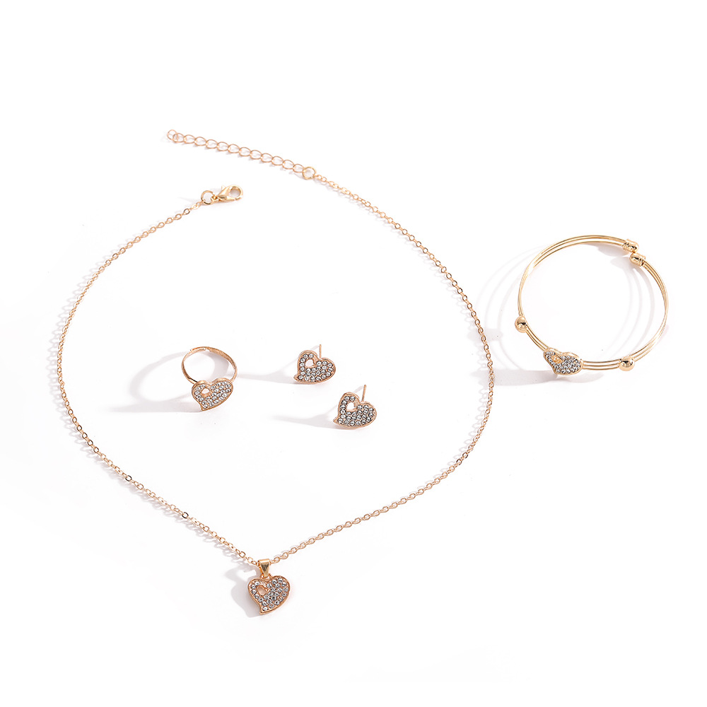 Picture of Cross-border new temperament personality butterfly jewelry suit creative love necklace ring bracelet jewelry suit wholesale