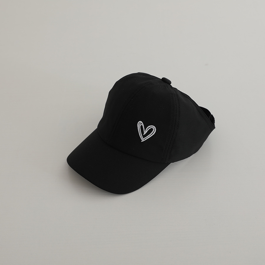 Picture of Embroidered Baby Hat Summer Thin Big Brim Sunshade Sun Protection Pony Tail Half-Hallot Cap Girls Baseball Cap