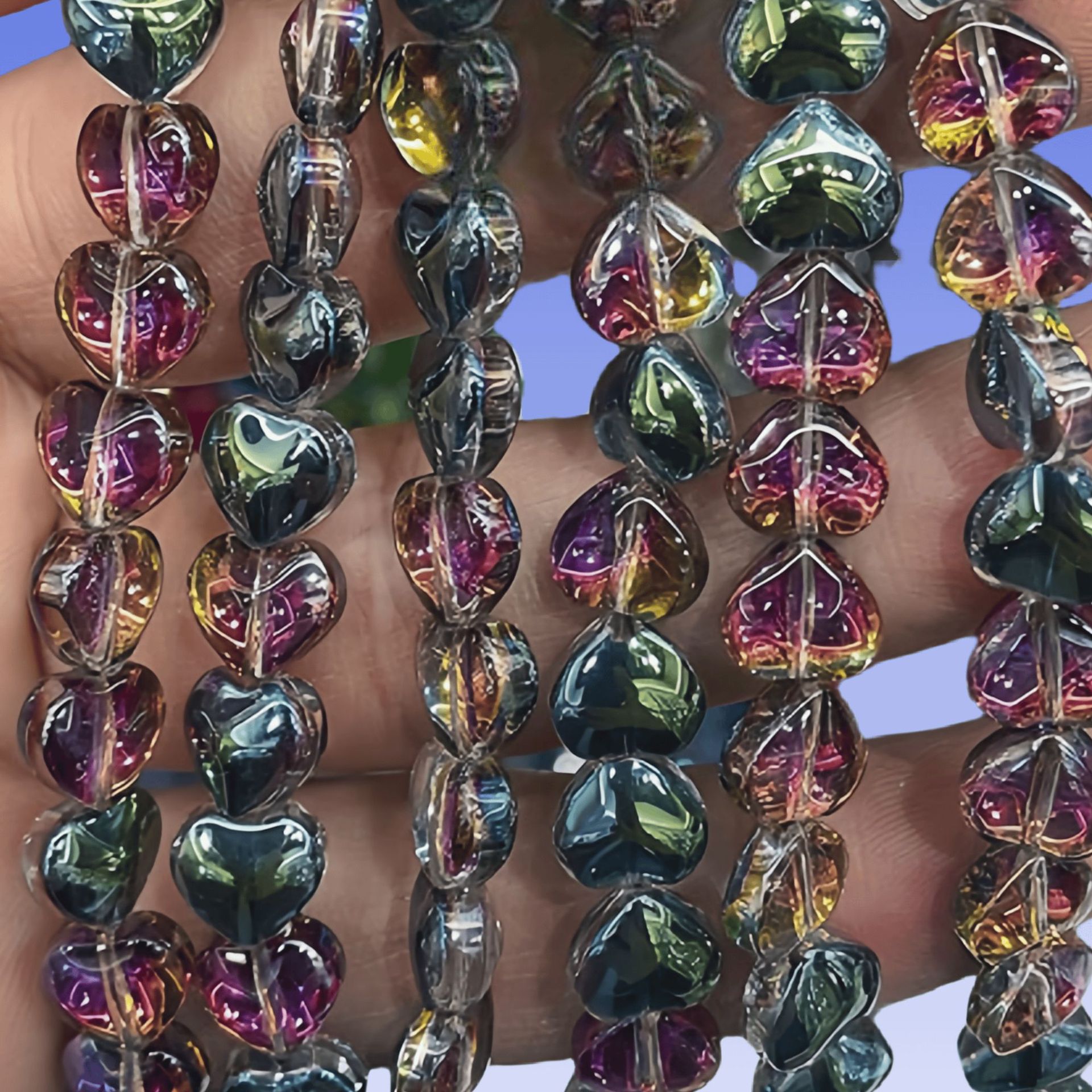 Picture of 8mm smooth peach heart glass crystal beads diy jewelry accessories clothing accessories