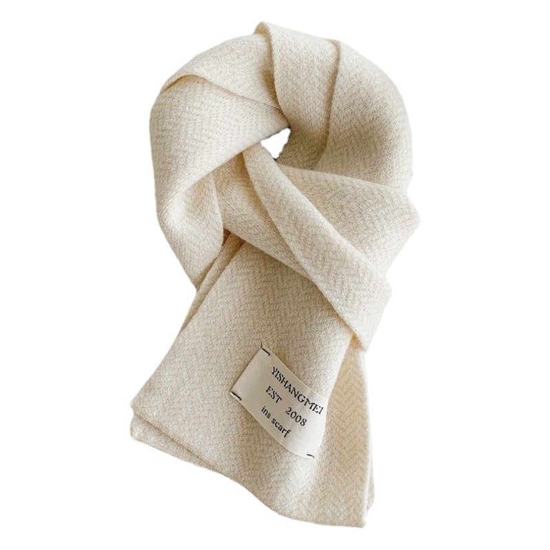 Korean Style Simple ins Wool Scarf Women's Autumn and Winter Fashion New Japanese Style All-match Student Knitted Scarf Couple