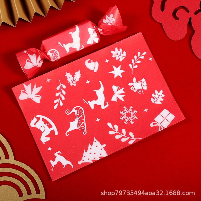 Picture of Nougat Wrapping Paper 100 Baking Handmade Cute Candy Paper Silicone Paper Self-sealing New Year's Sugar Paper Bag