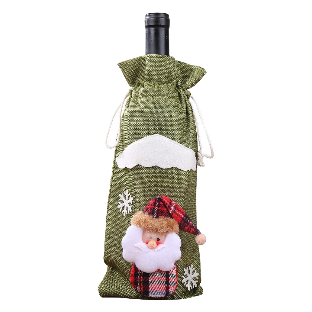 Haobei Creative New Christmas Decoration Supplies Christmas Wine Bottle Cover Red Wine Champagne Bottle Bag Table Decoration