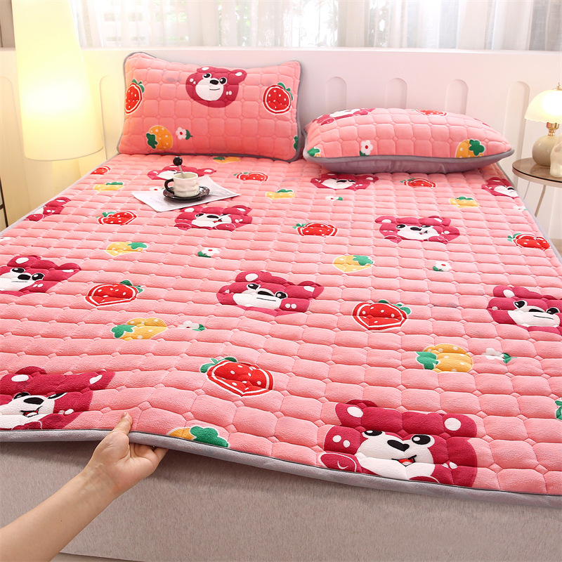Picture of Milk velvet mattress cushion single student dormitory mattress cushion blanket winter plus velvet mattress double wholesale