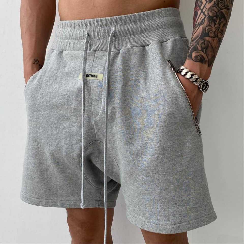 Foreign Trade Shorts Men's New Sports Leisure Fitness Hanging ESSENTIALS Shorts Loose Zipper Pocket Shorts
