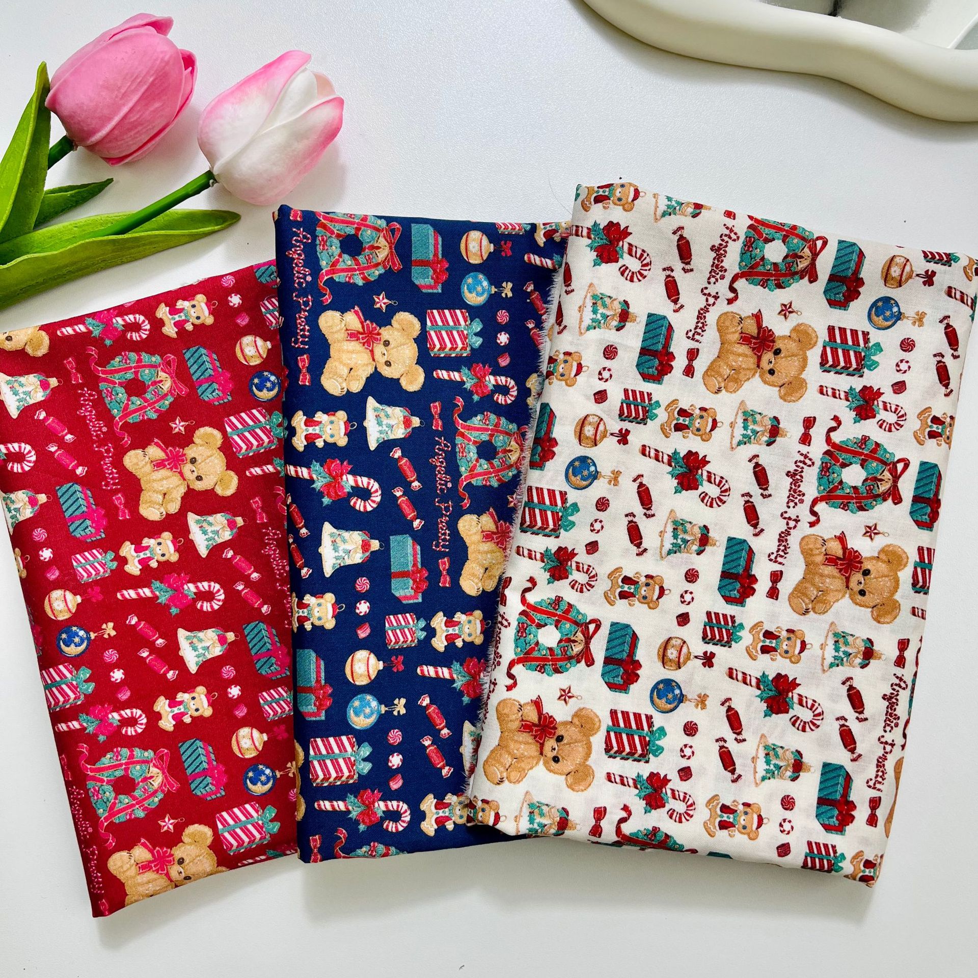 Cotton 60-Count Digitally Printed Fabric 1.5m Width Home Wear Dress Shirt Fabric Christmas Limited Edition